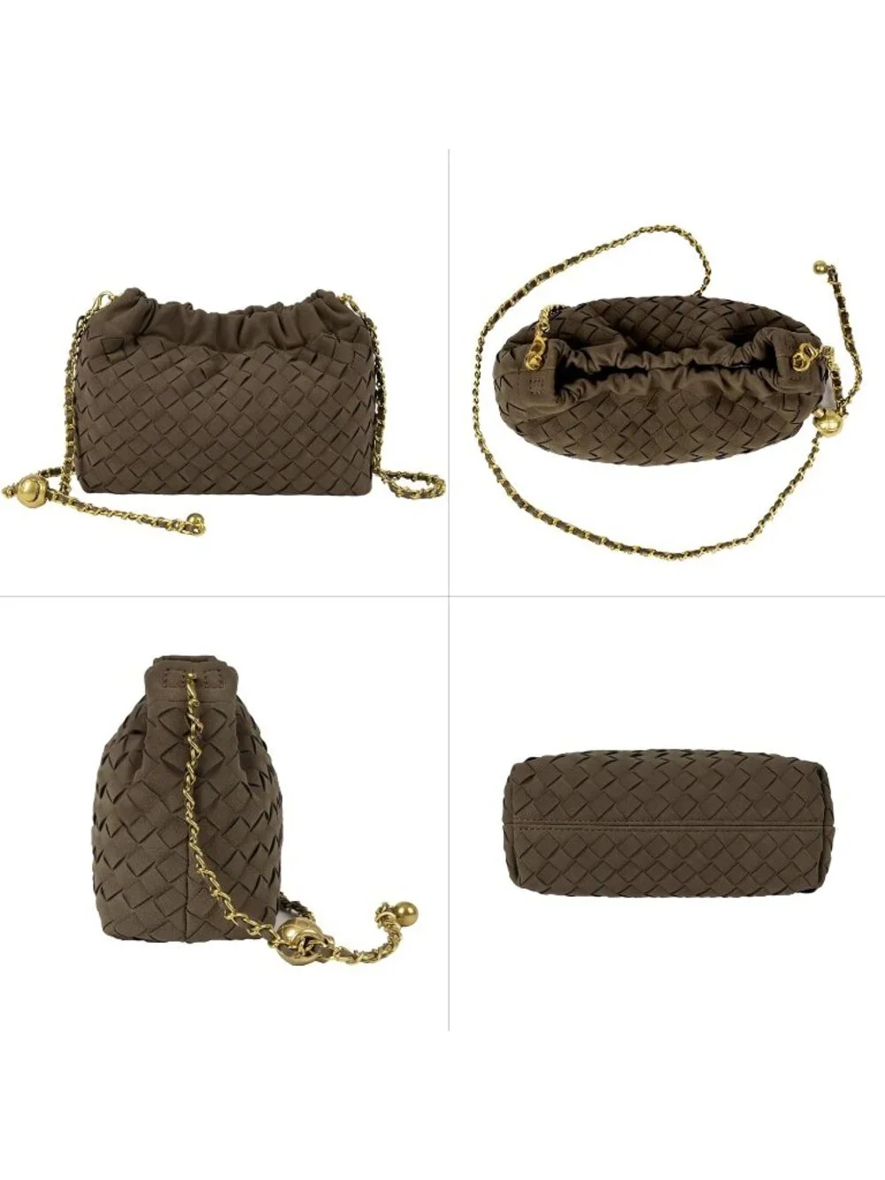 👜 Women's Coffee Faux Leather Crossbody Bag Trendy Dumpling Evening Purse